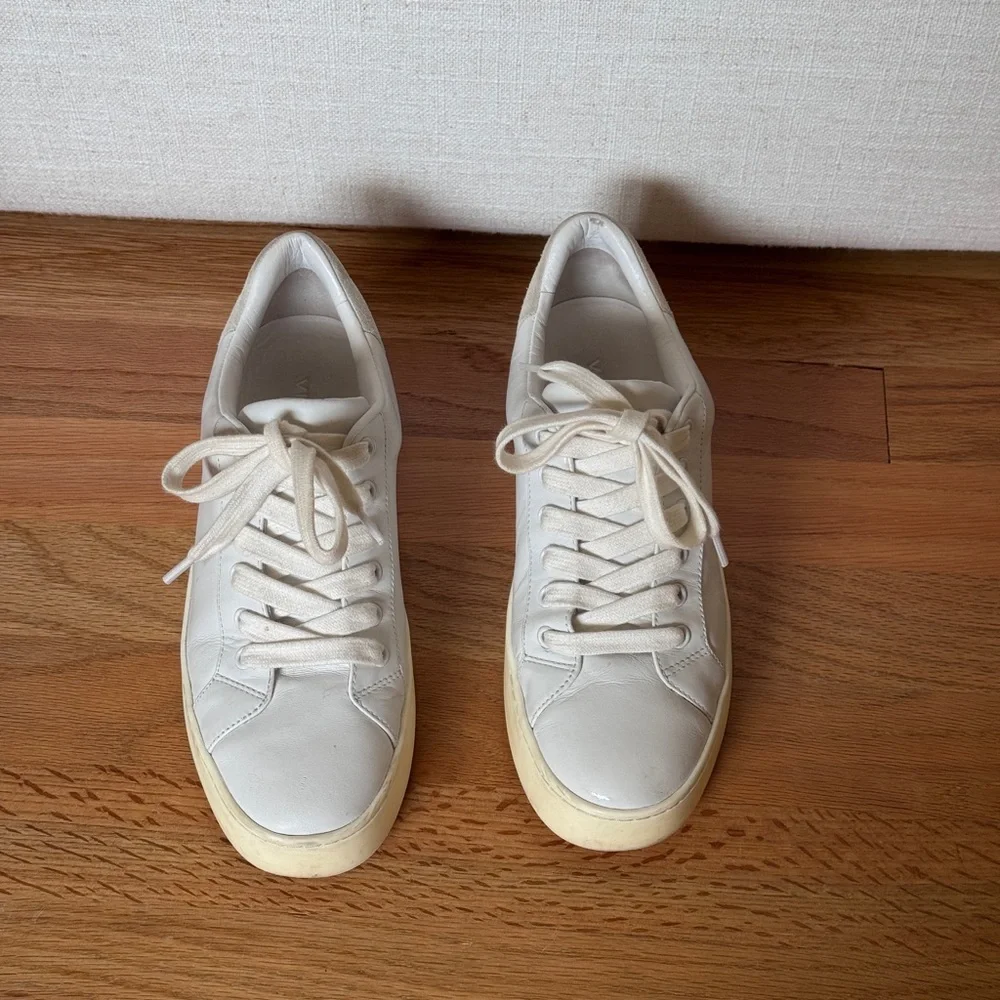Vince Benfield Offwhite Leather‎ Platform Sneakers Size 6.5